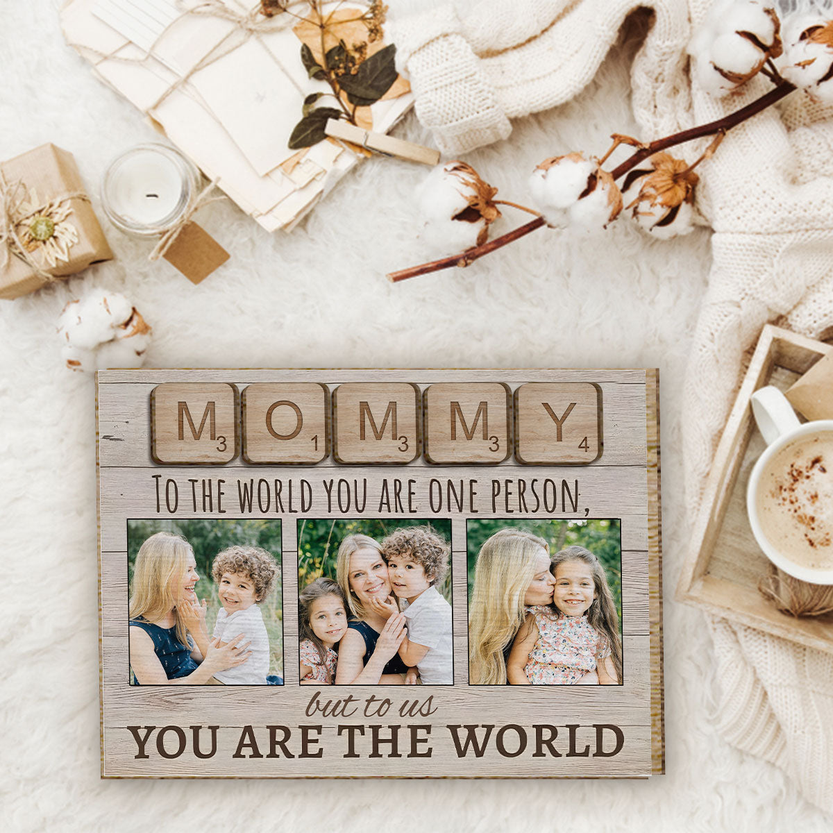 Mother Father To The World You Are One Person Photo Custom - Personalized Mother 2 Layered Wood Sign / Wood Plaque