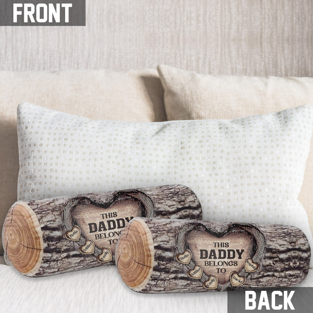 Any Title & Name Heart Belongs To - Personalized Father Shaped Pillow