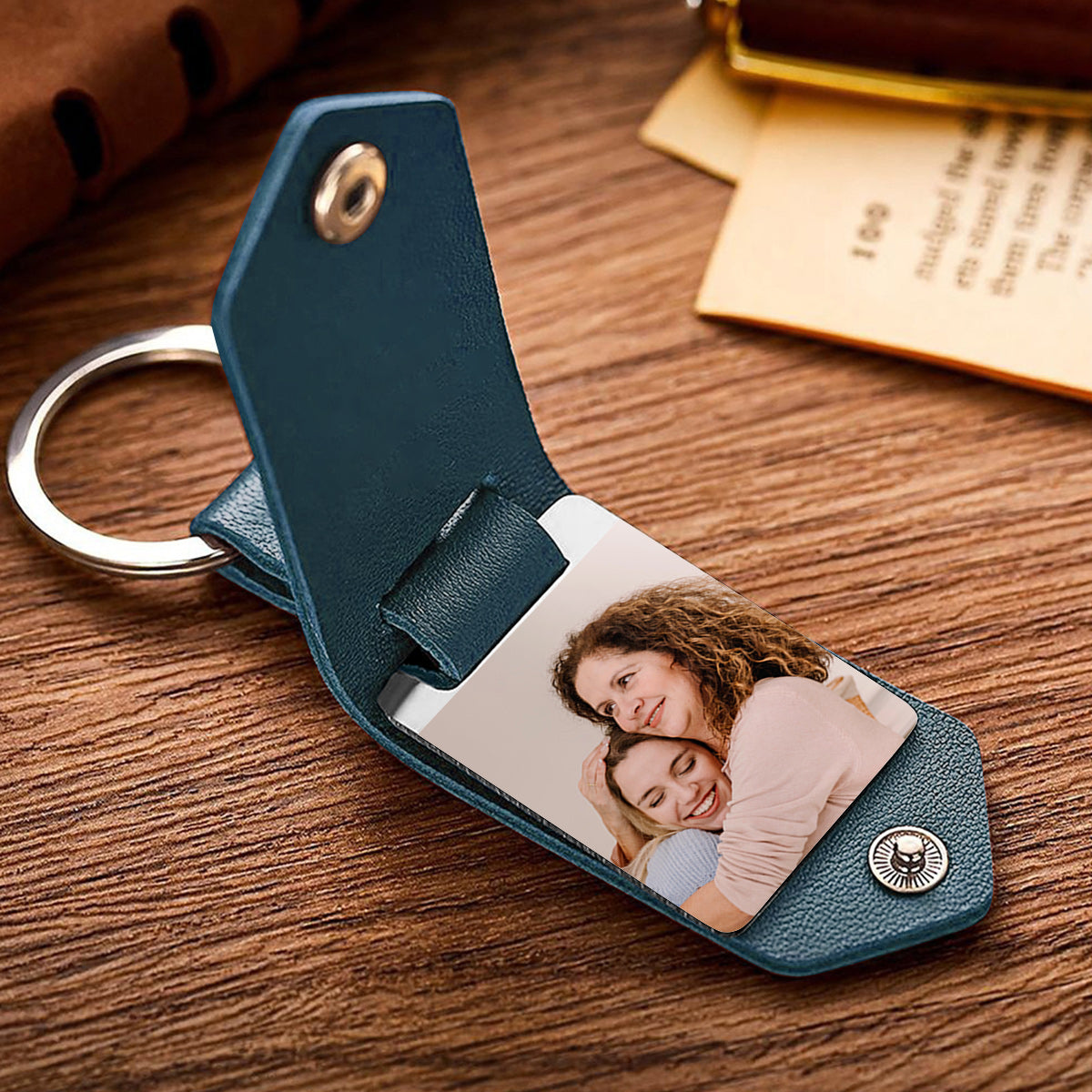 Custom Mother Photo - Personalized Mother Leather Photo Keychain