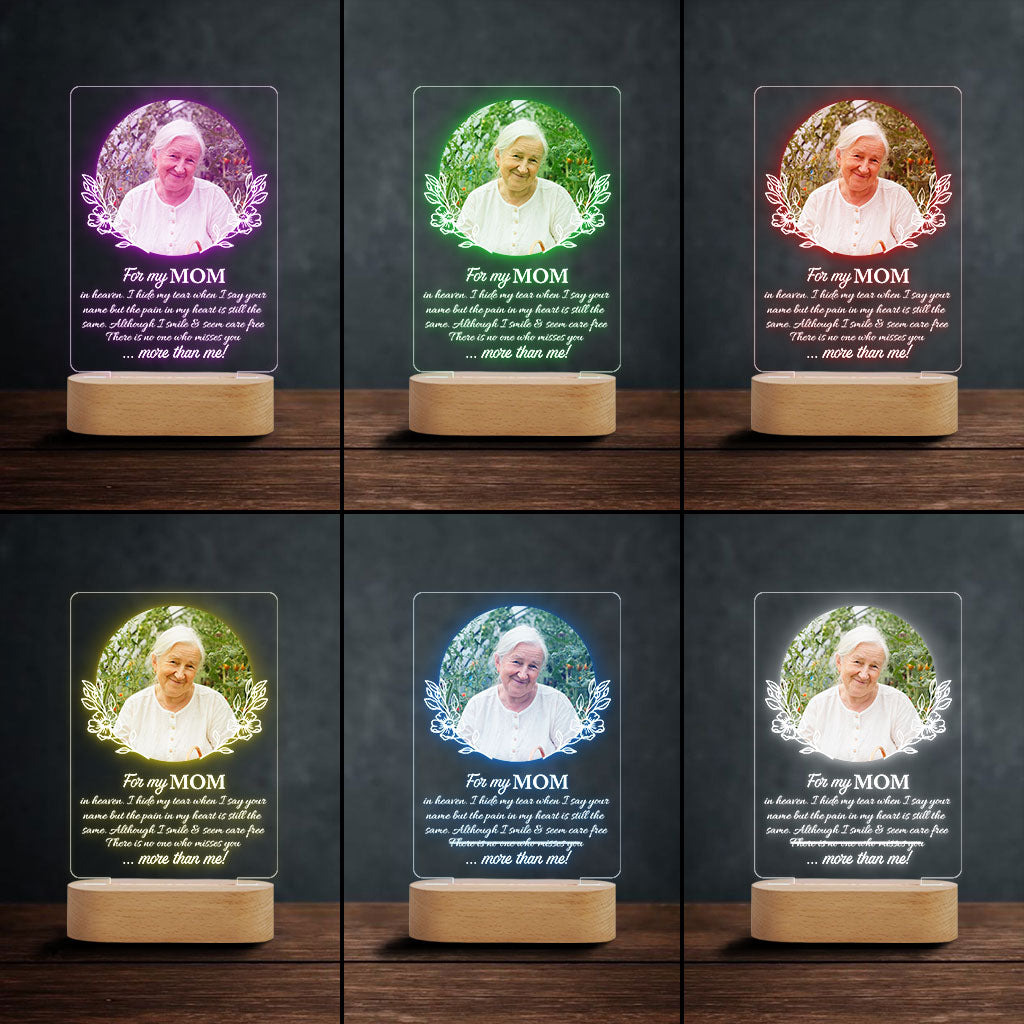 For My Any Title In Heaven I Hide My Tears When I Say Your Name - Personalized Mother Shaped Plaque Light Base