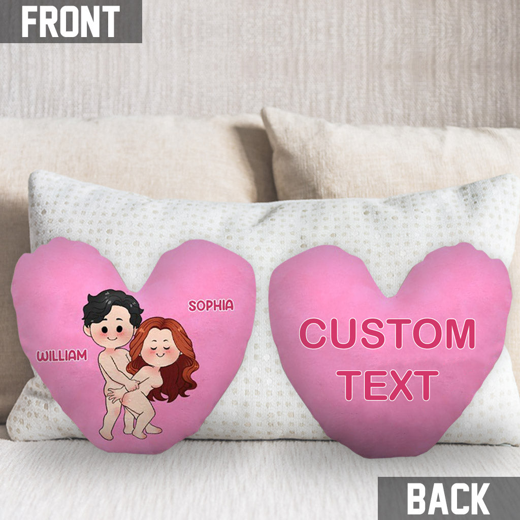 Conversation Hearts Candy Hearts - Personalized Couple Shaped Pillow