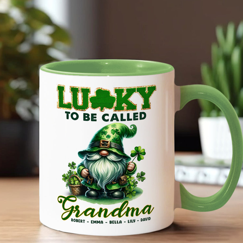 Lucky To Be Called Nana/ Mimi... - Personalized Grandma Accent Mug