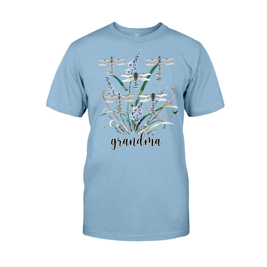 Grandma Mother Dragonfly - Personalized Grandma T-shirt And Hoodie