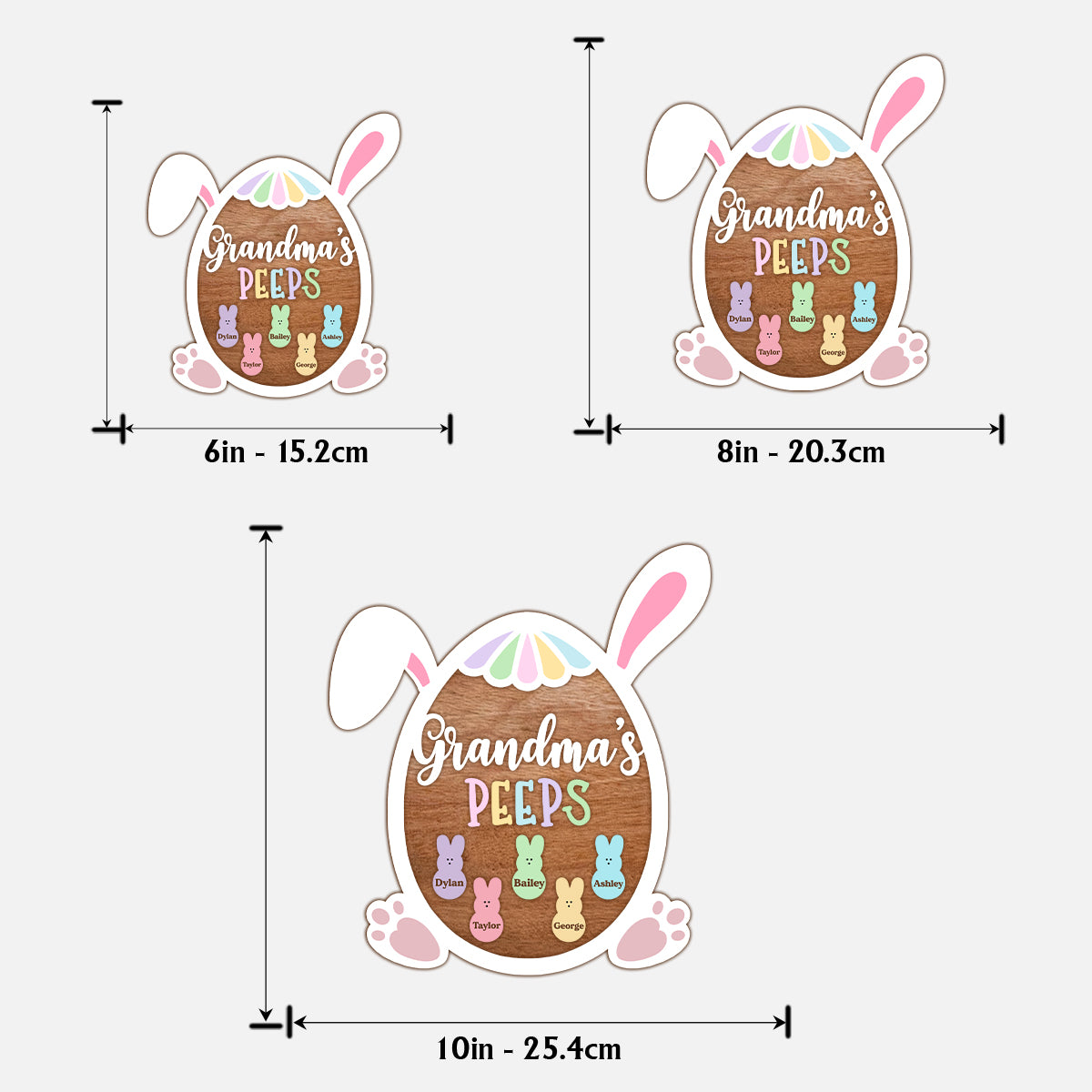 Grandma Nana Mimi Easter Peeps - Personalized Grandma 2 Layered Wood Sign / Wood Plaque