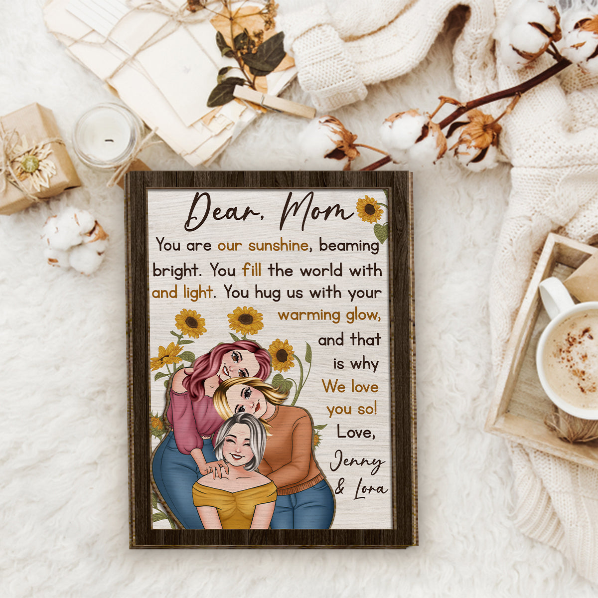 You Are My Sunshine - Personalized Mother 2 Layered Wood Sign / Wood Plaque