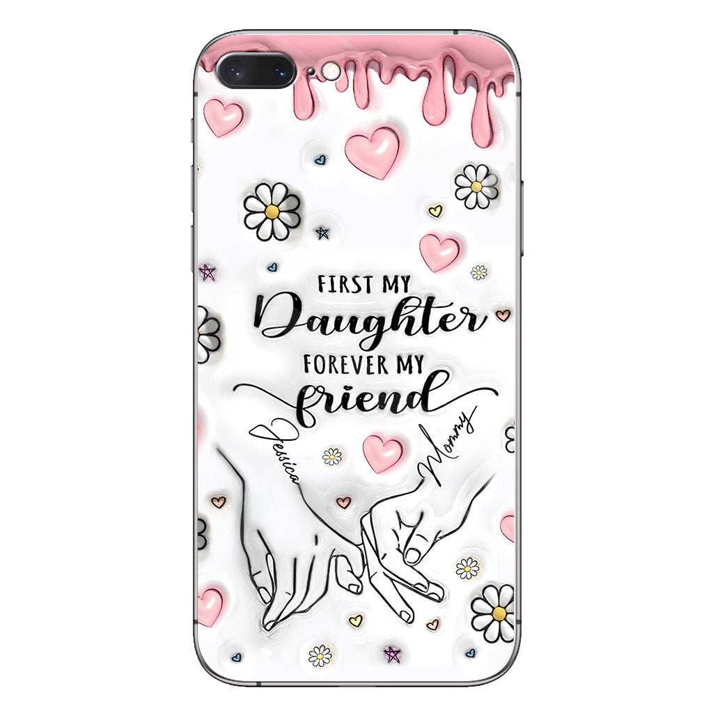 First My Mother Forever My Friend - Personalized Mother Clear Phone Case