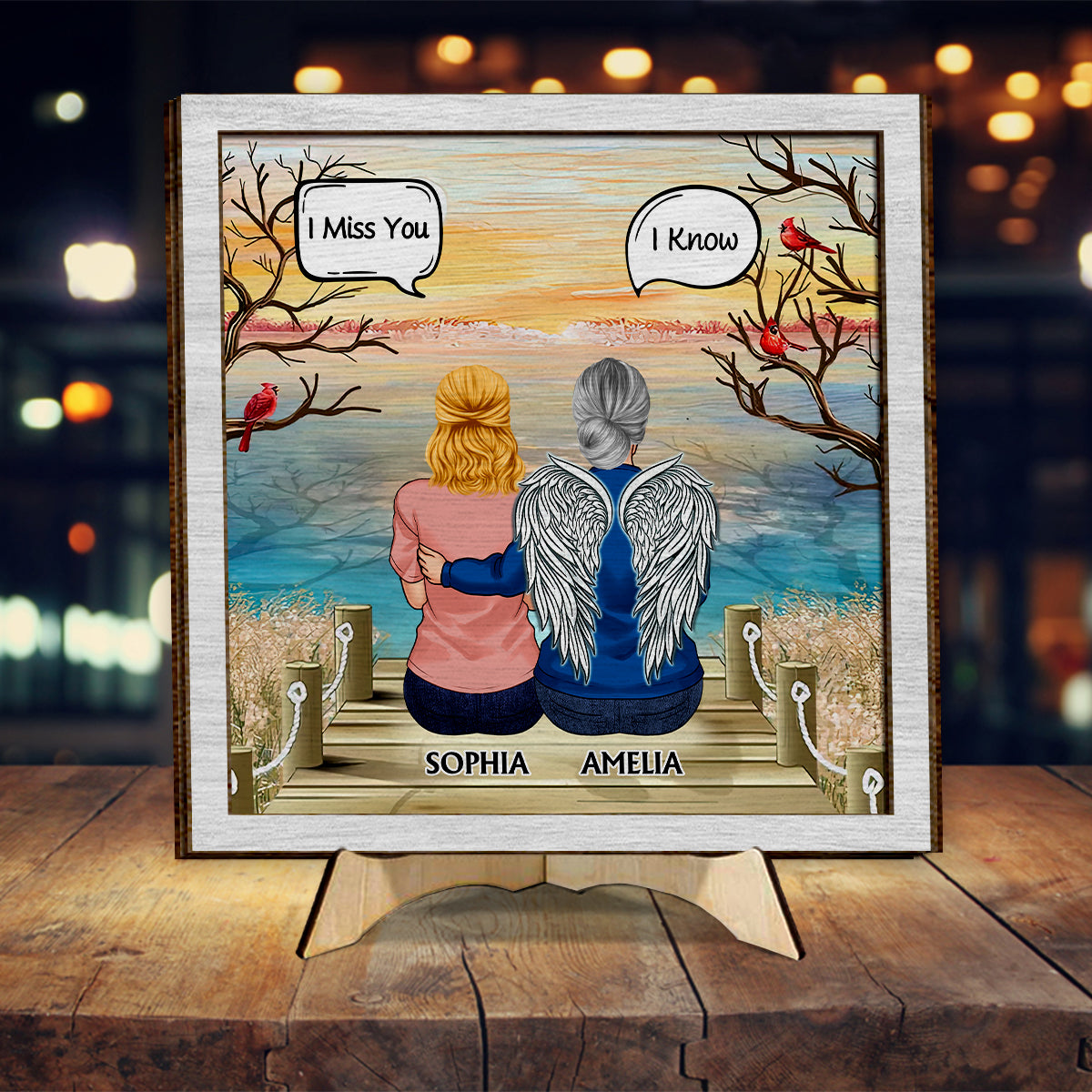 I Miss You I Know Memorial Gift - Personalized Memorial 2 Layered Wood Sign / Wood Plaque