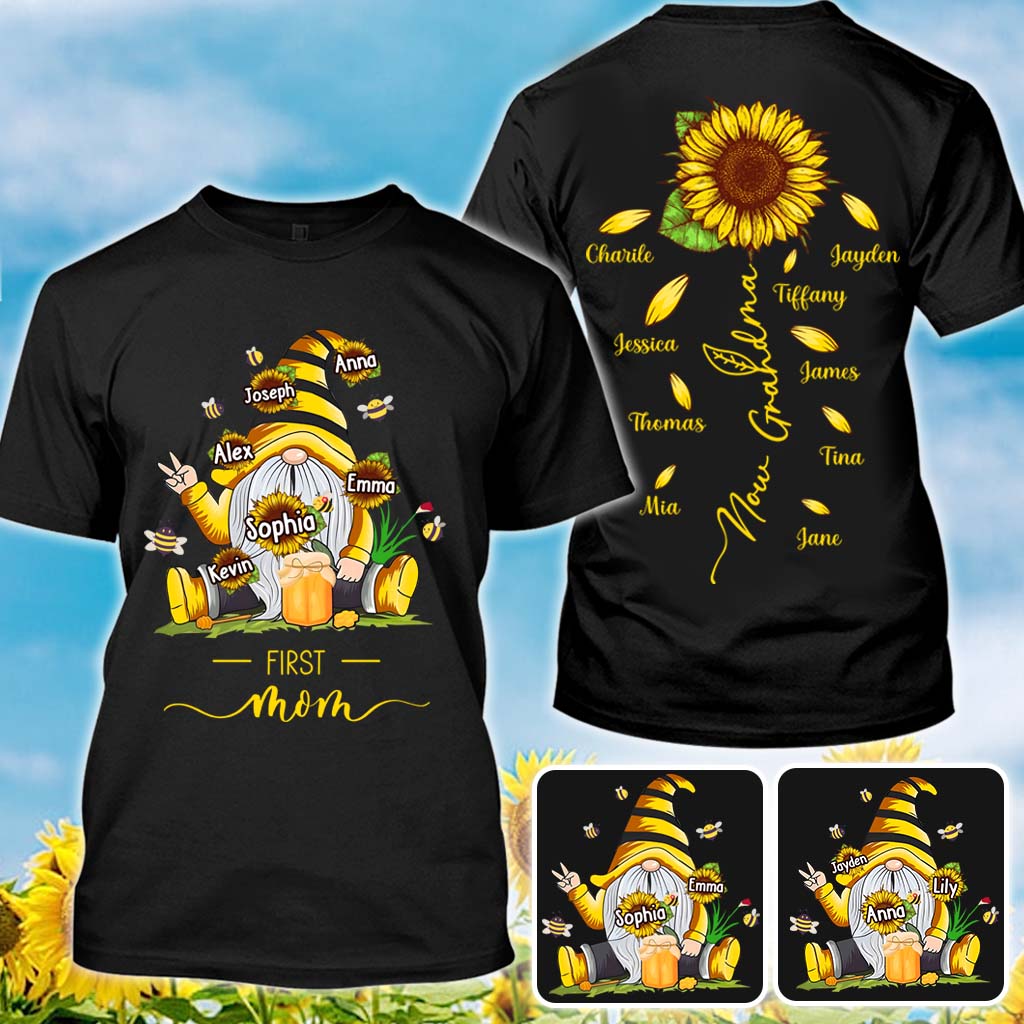 First Mother Now Grandma With Any Kid Name - Personalized Mother All Over Shirt