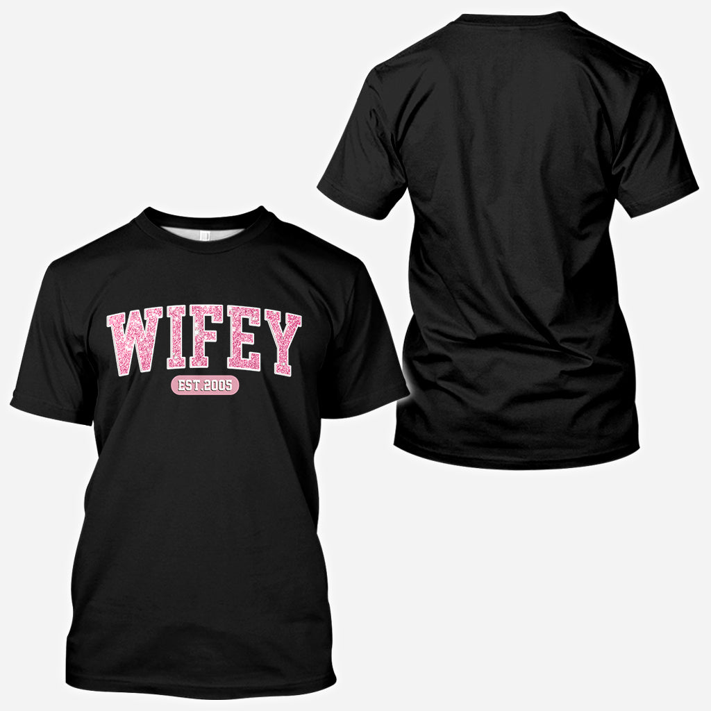 Wifey Est - Personalized Husband And Wife All Over Shirt