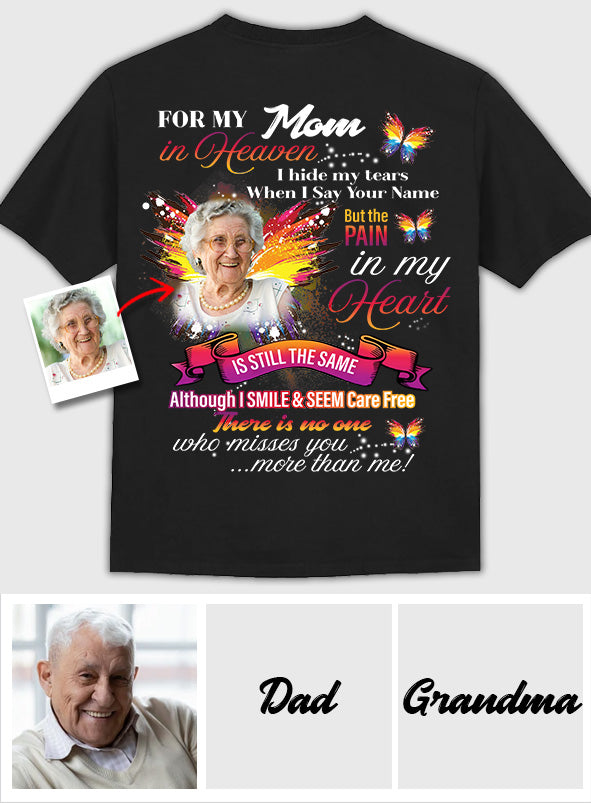 For My Any Title In Heaven I Hide My Tears When I Say Your Name - Personalized Memorial T-shirt and Hoodie