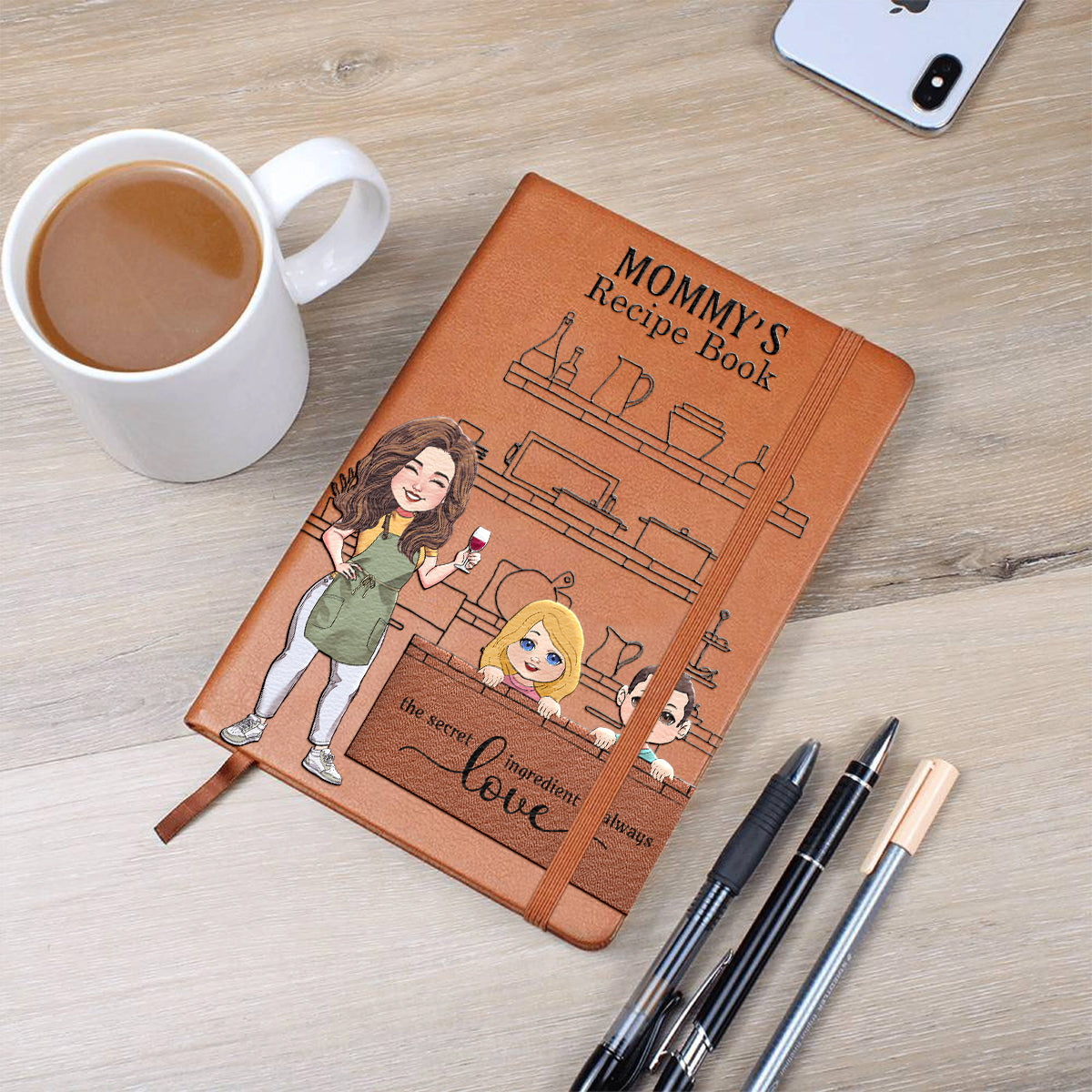 Mom's/ Grandma's/ Alice's... Recipe Book - Personalized Mother Leather Journal