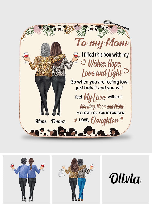 To My Mom Grandma Daughter Granddaughter Leopard - Personalized Mother Jewelry Box