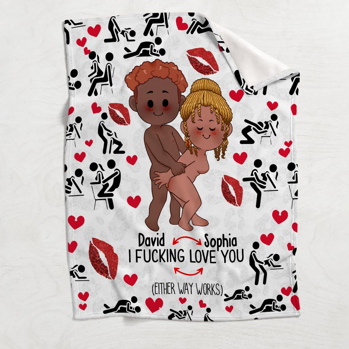 I Love You - Personalized Couple Blanket