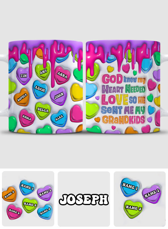 God Knew My Heart Needed Love - Personalized Grandma Mug