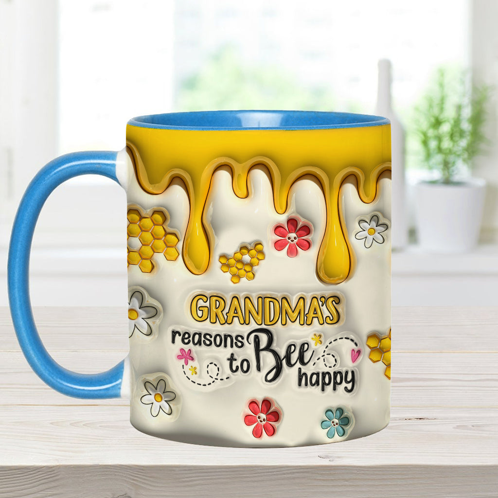 Les raisons de grand-mère d'être heureuse - Mug personnalisé pour grand-mère