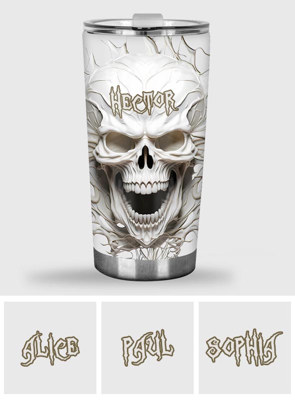 White Skull - Personalized Skull Tumbler