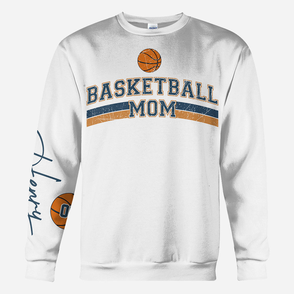 Basketball-Mama mit beliebigem Kindernamen und -nummer - Personalisiertes Basketball-Shirt
