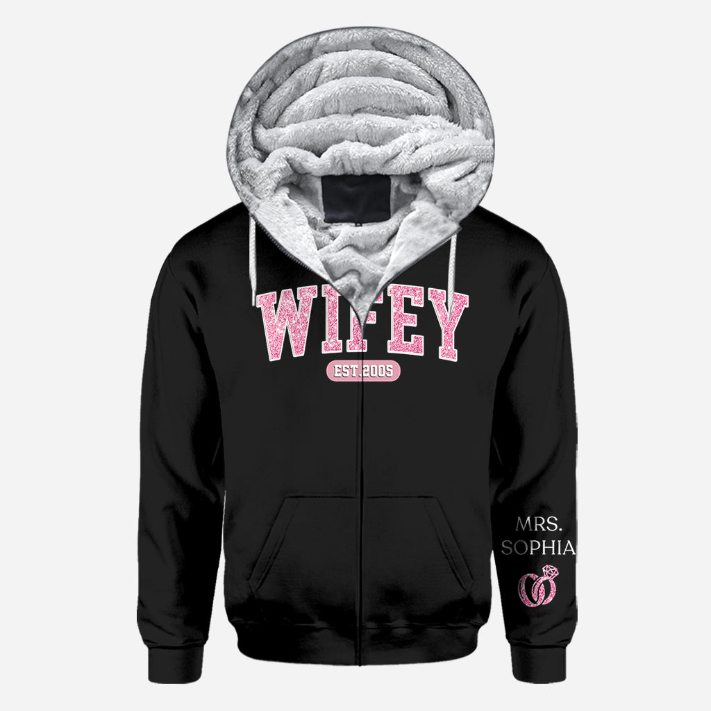 Wifey Est - Personalized Husband And Wife All Over Shirt