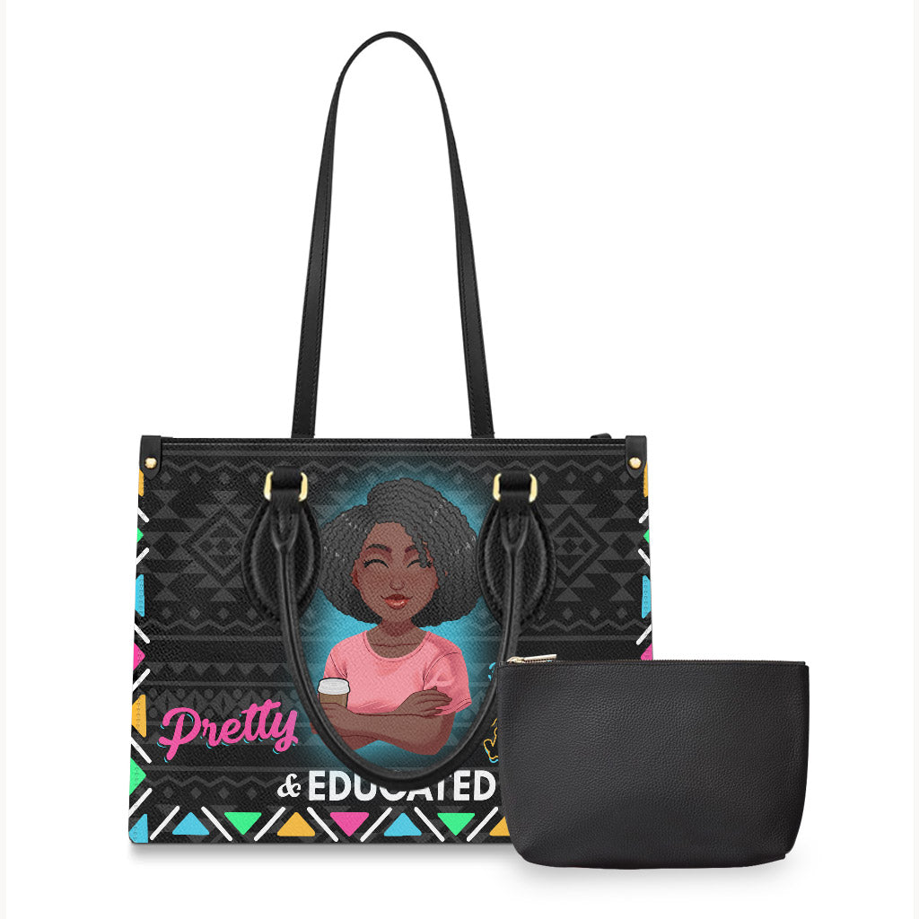 Hübsch, schwarz und gebildet – personalisierte Lederhandtasche für Afroamerikanerinnen