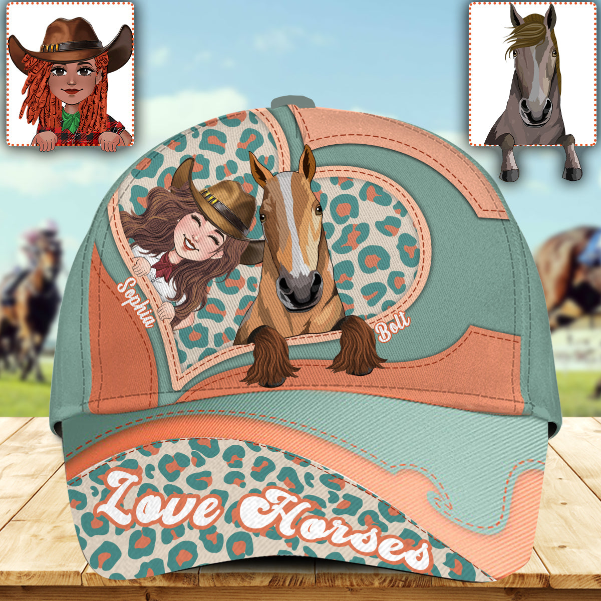 Pensez aux chevaux - Casquette classique personnalisée à motif cheval
