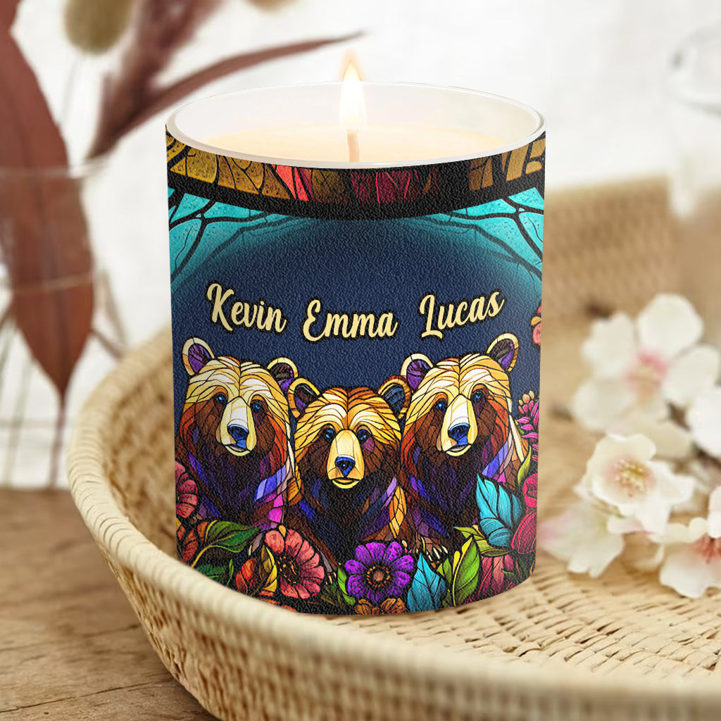 Mama Bear - Personalized Mother Candle With Wooden Lid