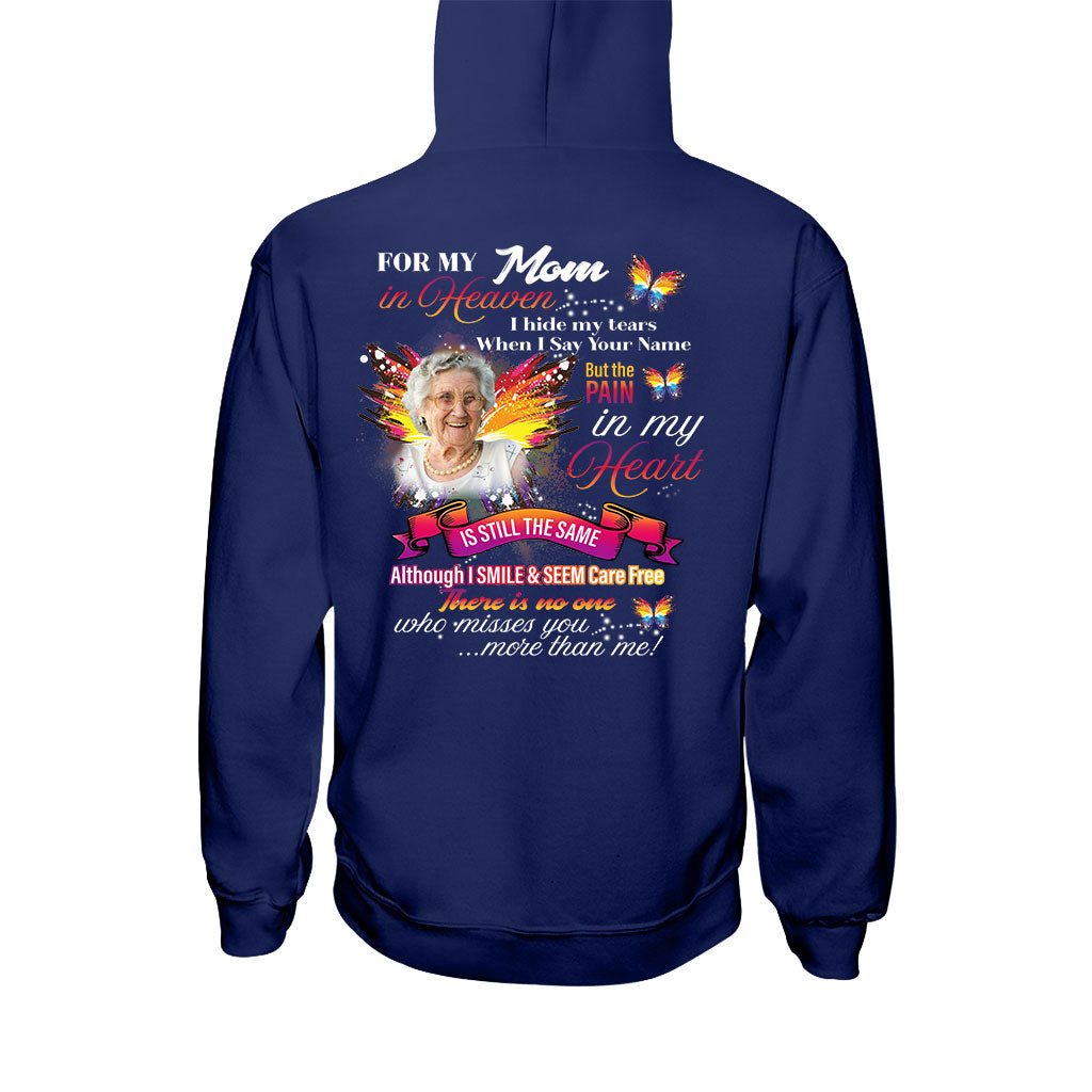 For My Any Title In Heaven I Hide My Tears When I Say Your Name - Personalized Memorial T-shirt and Hoodie