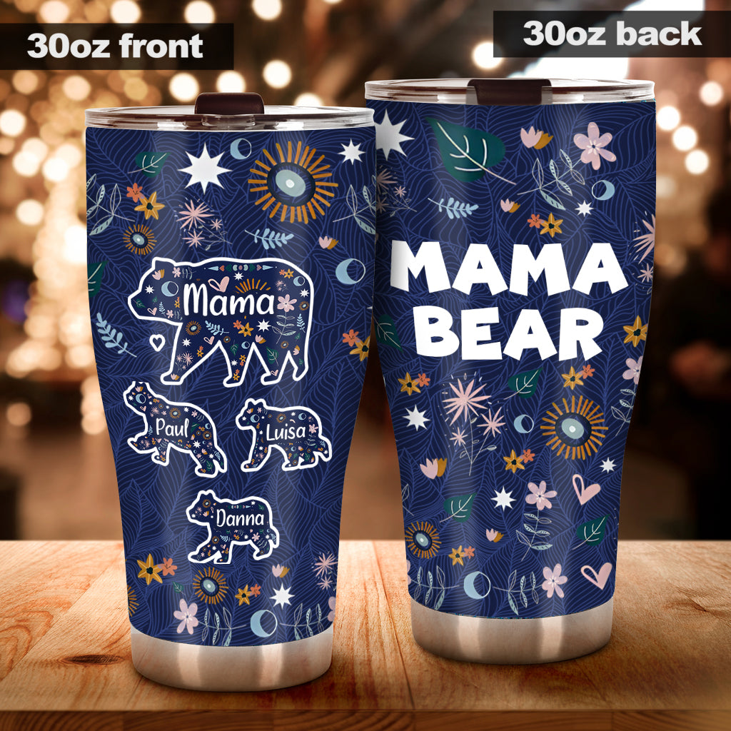 Mama Bear Floral - Personalized Mother Tumbler