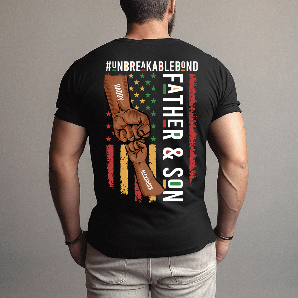 Père et fils, lien indéfectible - T-shirt et sweat à capuche personnalisés afro-américains