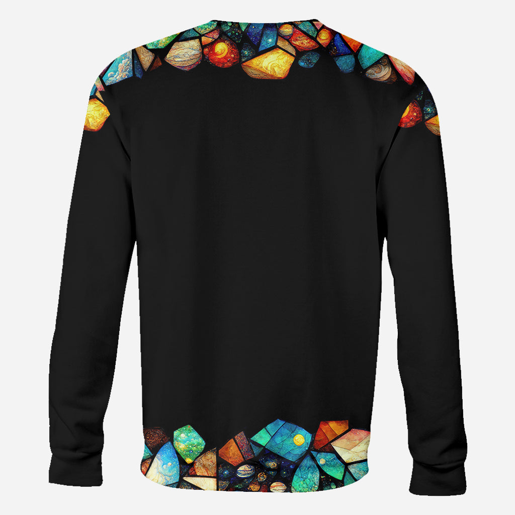 Mom Butterfly Colorful Stained Glass Pattern - Personalized Mother All Over Shirt