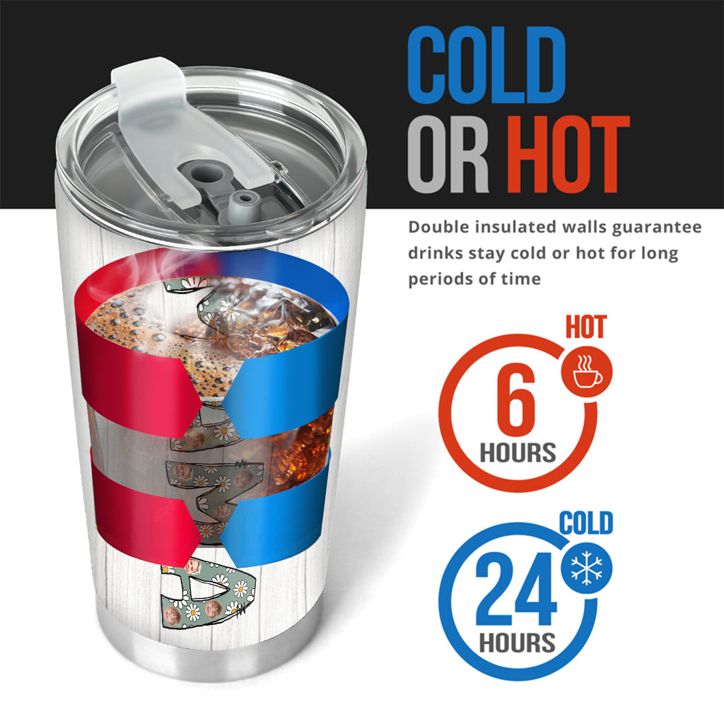 Mama Est. Photo Face Custom Daisy - Personalized Mother Tumbler