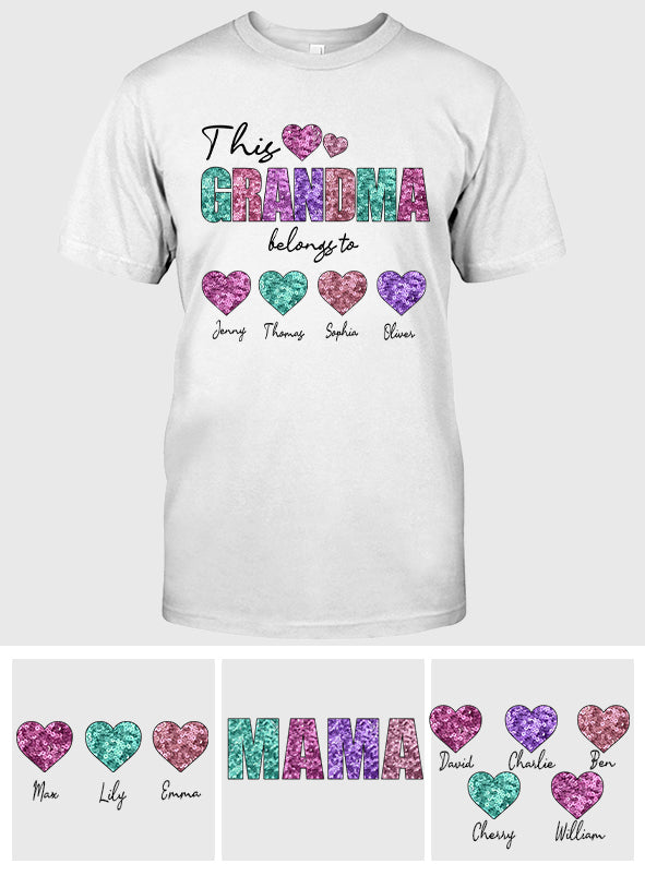 This Mom/ Grandma Belongs To The Hearts - Personalized Mother T-shirt And Hoodie