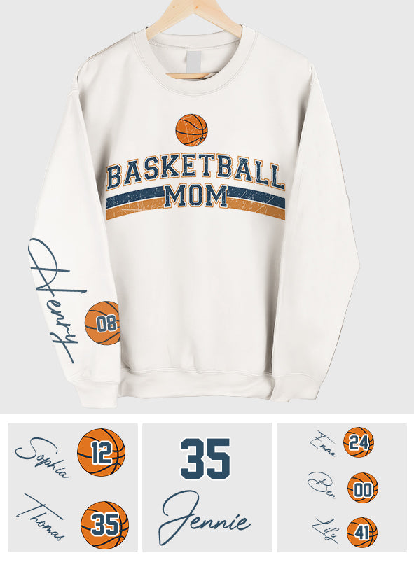 Basketball-Mama mit beliebigem Kindernamen und -nummer - Personalisiertes Basketball-Shirt
