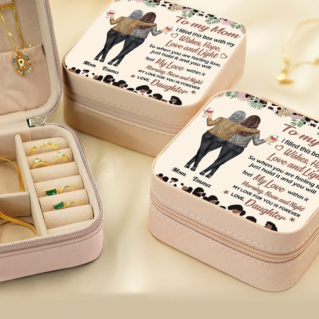 To My Mom Grandma Daughter Granddaughter Leopard - Personalized Mother Jewelry Box