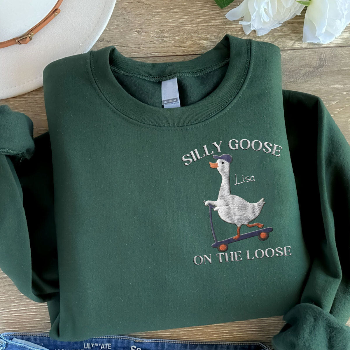 Besticktes Sweatshirt mit sarkastischem Spruch – Personalisierter Pullover mit Stickerei