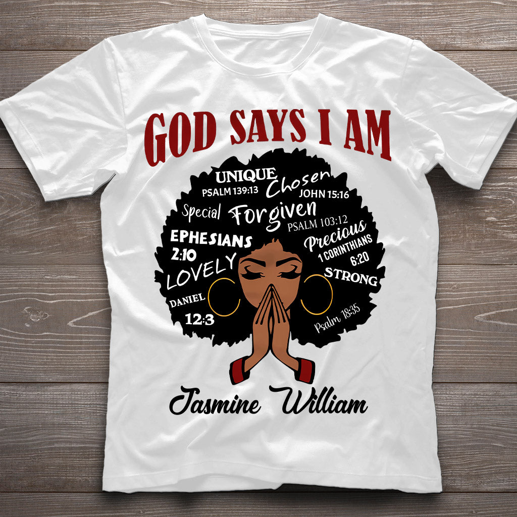 Gott sagt, ich bin es – Personalisiertes T-Shirt und Hoodie für Afroamerikaner