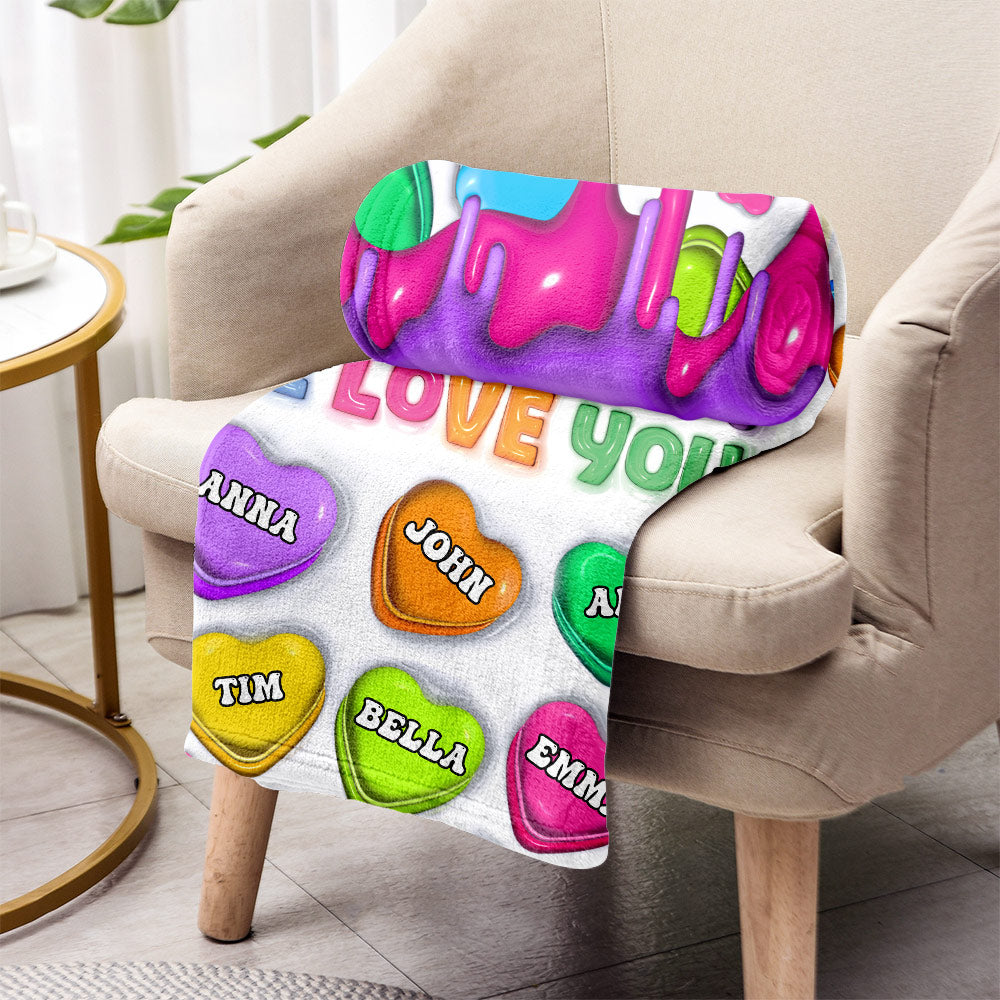 Touch This Heart Love You Grandma Nana Gigi - Personalized Grandma Blanket