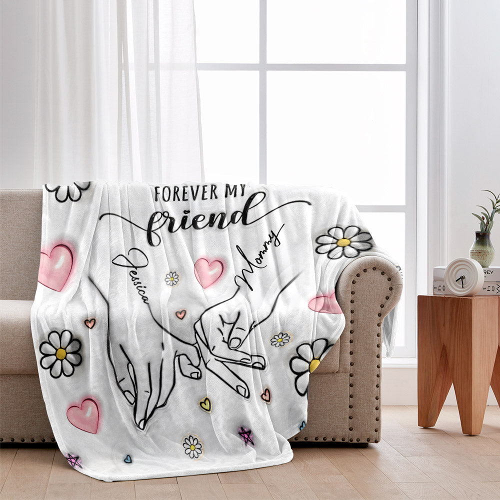 First My Mother Forever My Friend - Personalized Mother Blanket