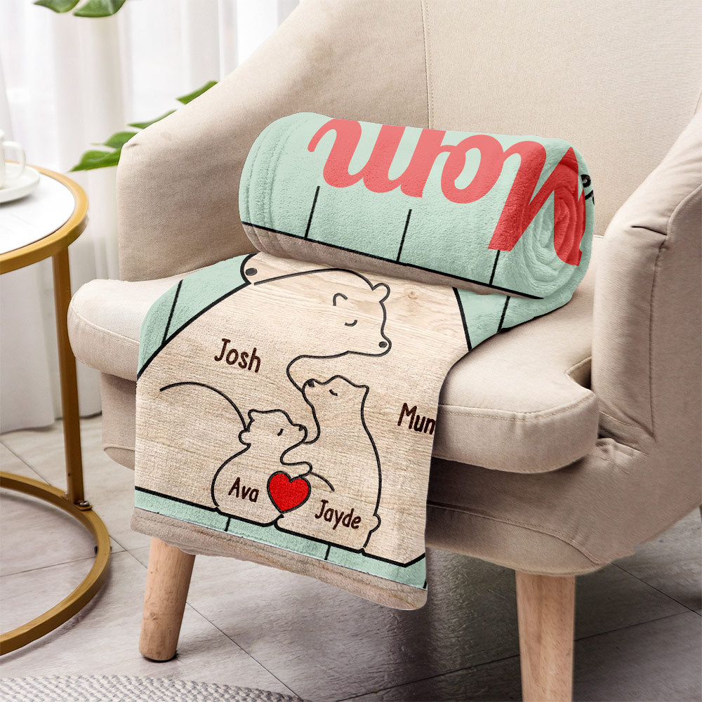 You're The Piece That Holds Us Together Mama Bear - Personalized Mother Blanket