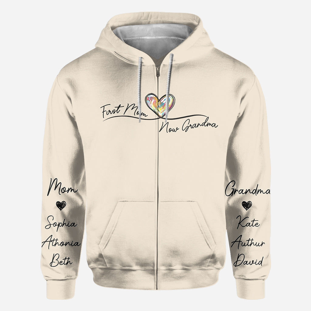 First Mom Now Grandma - Personalized Grandma All Over Shirt