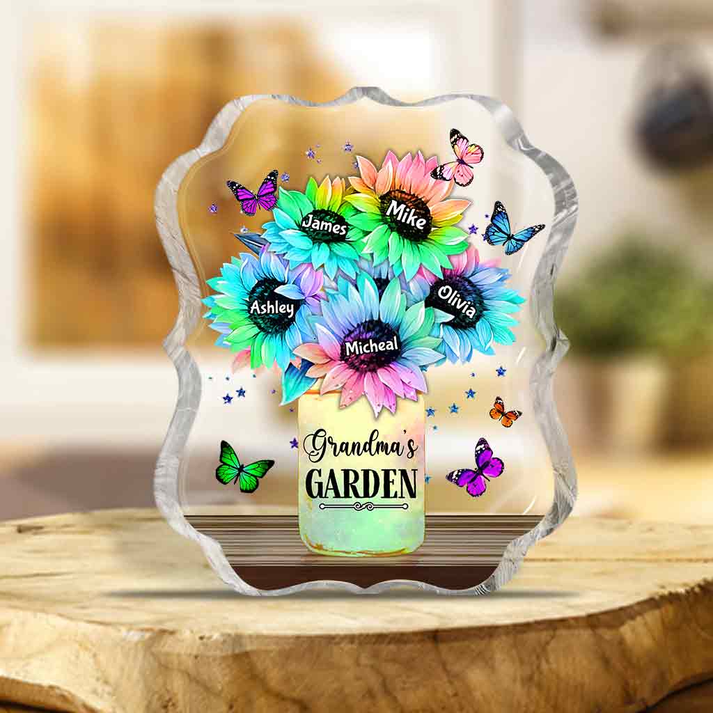 Sunflower Vase Custom Any Title And Name - Personalized Grandma Custom Shaped Acrylic Plaque