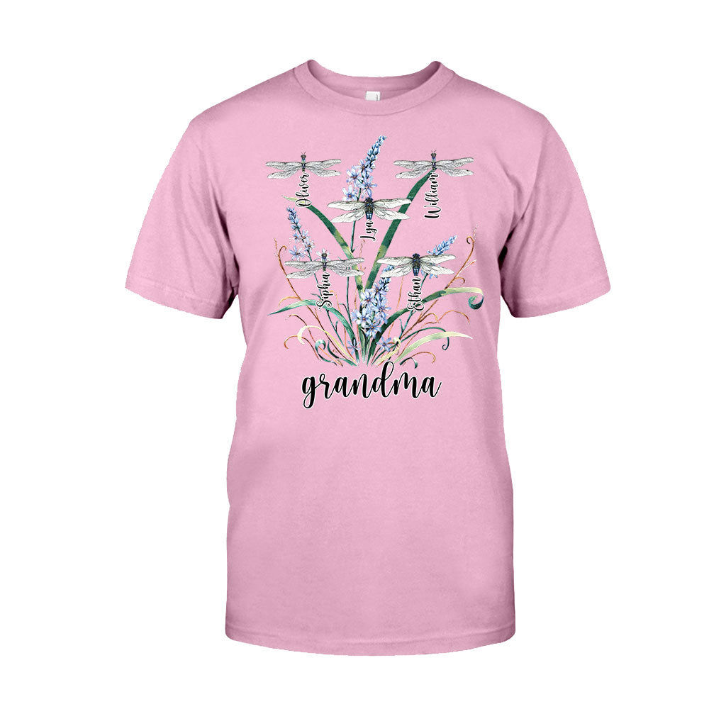 Grandma Mother Dragonfly - Personalized Grandma T-shirt And Hoodie