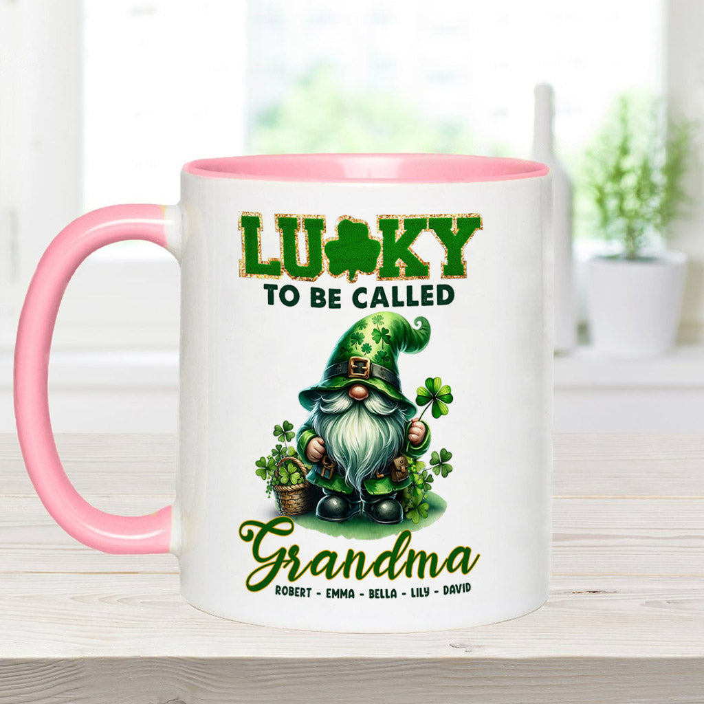 Lucky To Be Called Nana/ Mimi... - Personalized Grandma Accent Mug