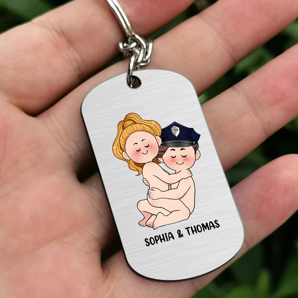 I Do Love The Police - Personalized Couple Stainless Steel Keychain