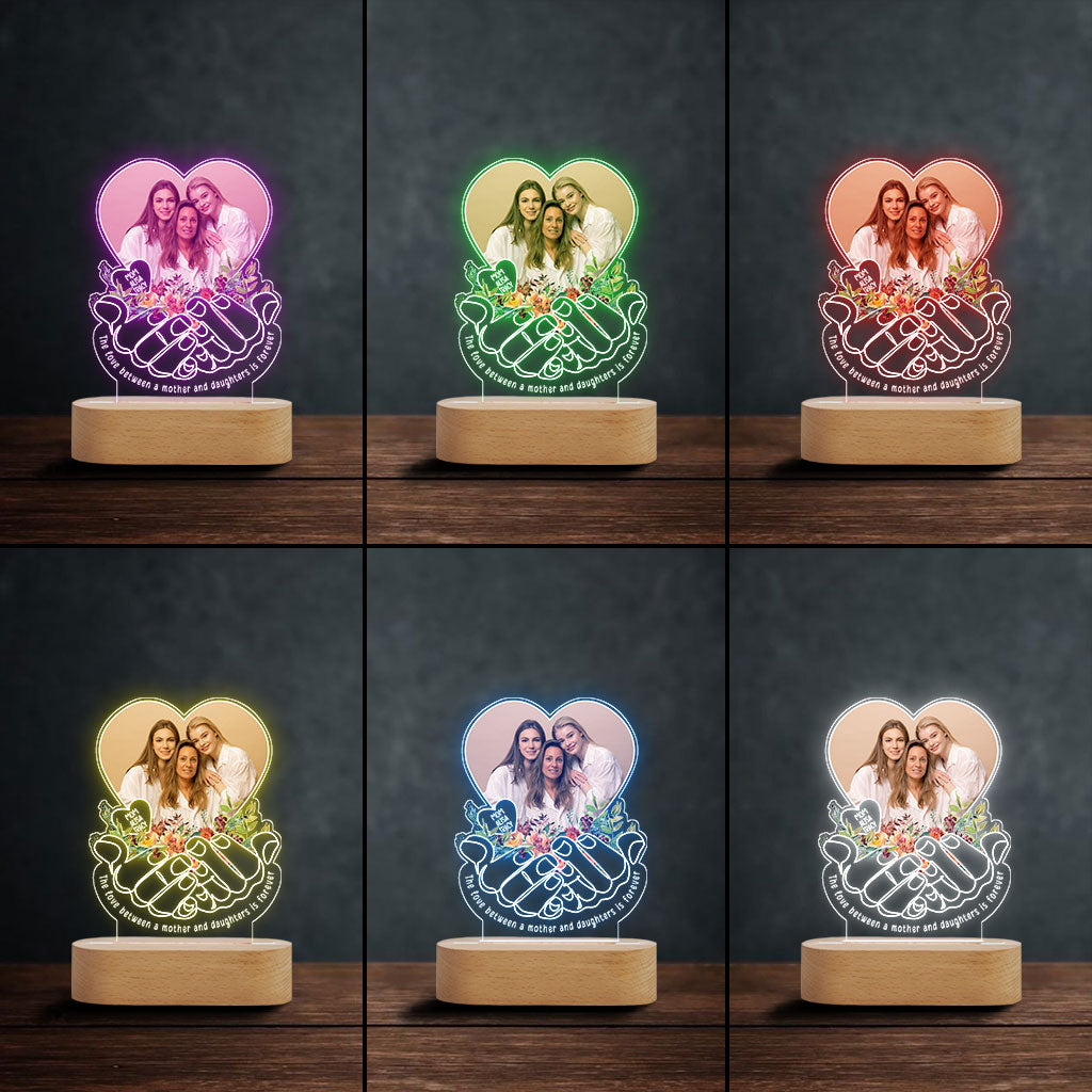 The love Between A Mother And Children Is Forever - Personalized Mother Shaped Plaque Light Base