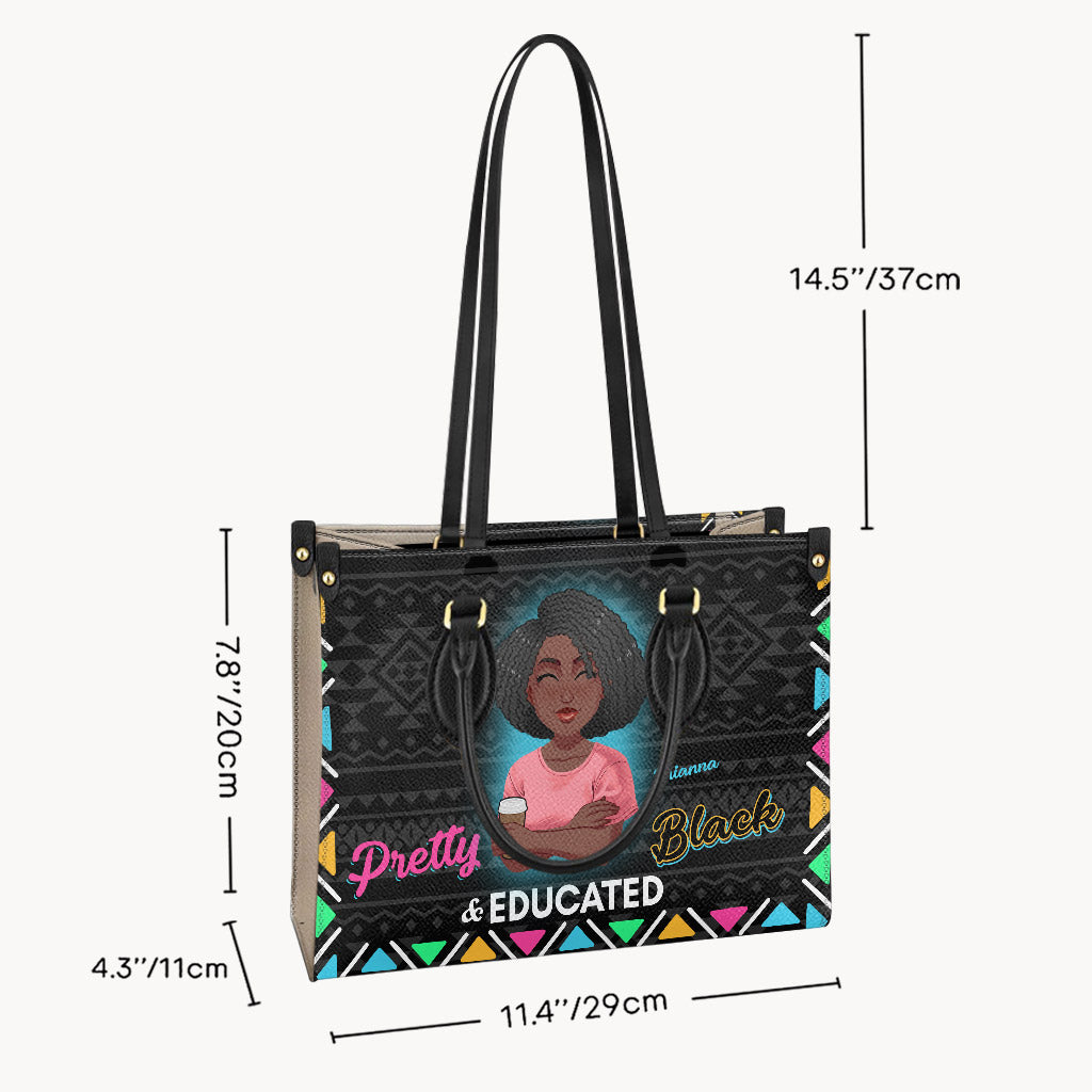 Hübsch, schwarz und gebildet – personalisierte Lederhandtasche für Afroamerikanerinnen