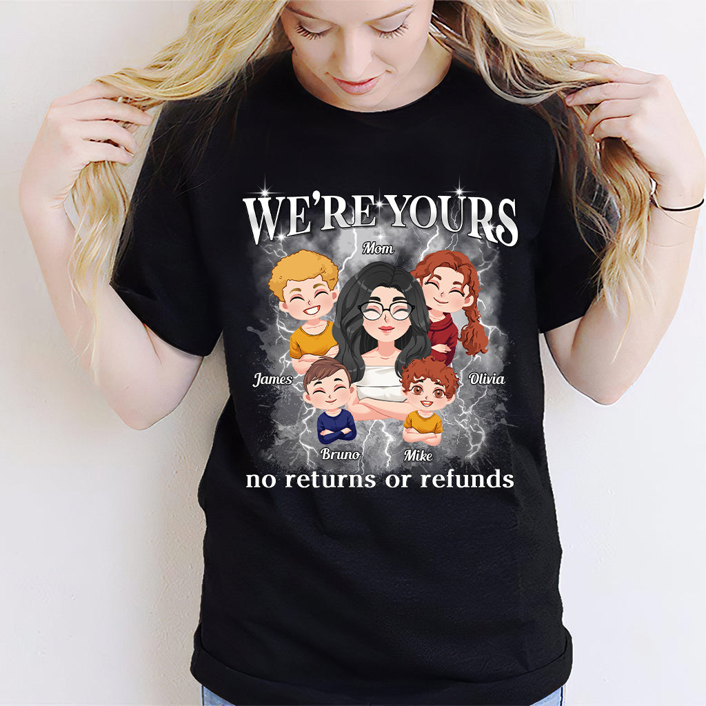 We're Yours No Returns Or Refunds Chibi Kids Bootleg Rap - Personalized Mother T-shirt And Hoodie