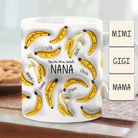 Du bist die beste Oma Banane – personalisierte Oma-Tasse