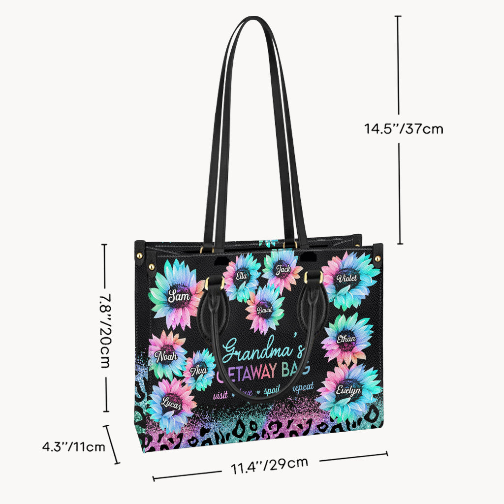 Grandma's Getaway Bag - Personalized Grandma Leather Handbag