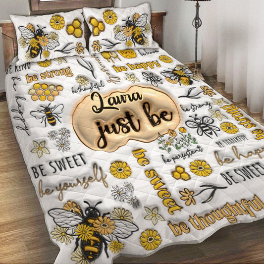 Just Be Happy – Personalisiertes Quilt-Set