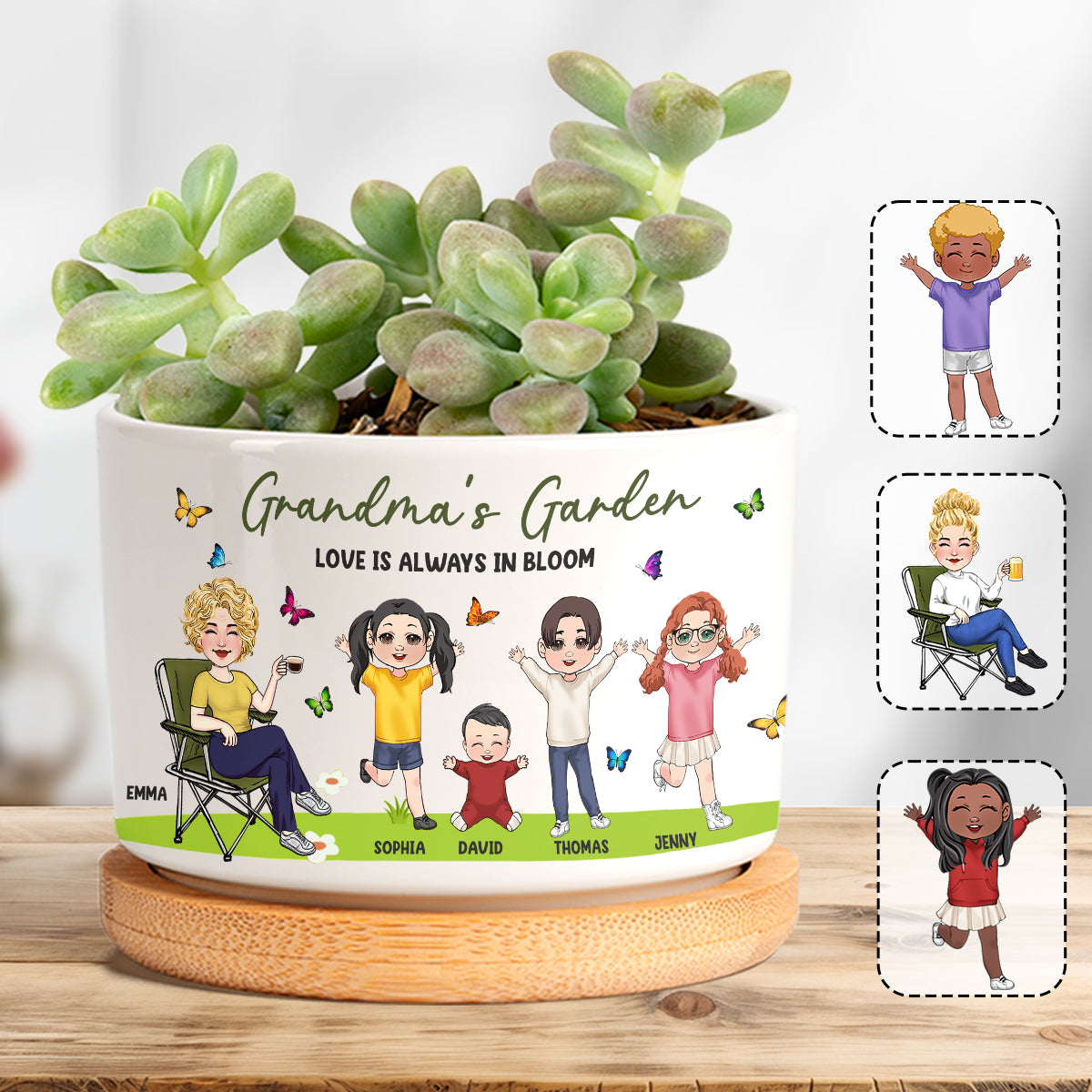 Grandma's Garden - Personalized Grandma Ceramic Plant Pot